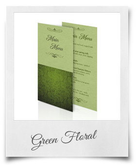 Green Floral - Menu Cards